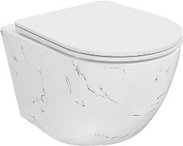 MEXEN - Lena Závesná WC misa vrátane sedátka s slow-slim, Duroplastu, biely kameň 30224093