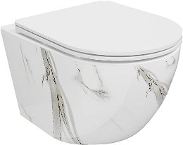 MEXEN - Lena Závesná WC misa vrátane sedátka s slow-slim, Duroplastu, biely kameň 30224094