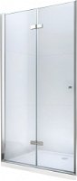 MEXEN - Lima skladacie sprchové dvere 115, transparent, chróm sa stenovým profilom 856-115-000-01-00