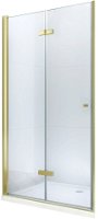 MEXEN - Lima skladacie sprchové dvere 70, číre sklo, zlatý sa stenovým profilom 856-070-000-50-00