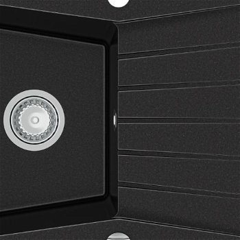 MEXEN MEXEN - Cesar granitový drez 1-misa drez s odkvapkávač 775x470 mm, čierna 6514771010-77