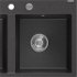 MEXEN MEXEN - Hektor granitový drez 2-bowl 800 x 480 mm, čierna kropenatá, sifón chróm 6521802000-76