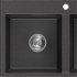 MEXEN MEXEN - Hektor granitový drez 2-bowl 800 x 480 mm, čierna kropenatá, sifón chróm 6521802000-76