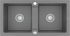 MEXEN MEXEN - Mario granitový drez dve bunky 820x436 mm, sivá 6504822000-71