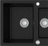 MEXEN MEXEN - Matias žula drez 1,5-misa drez s vypúšťaním krátky Board 900x505 mm, čierna / strieborná metalíza 6502901505-73