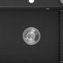 MEXEN MEXEN - Omar granitový drez 800 x 480 mm, čierna/strieborná metalík, sifón chróm 6520801005-73