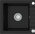 MEXEN MEXEN - Pablo granitový drez 1 s odkvapkávačom 752x436 mm, čierna / strieborná metalíza 6510751010-73