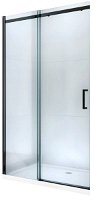 MEXEN - Omega posuvné sprchové dvere 120, transparent, čierna so sadou pre niku 825-120-000-70-00