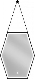 MEXEN - Orlá zrkadlo s osvetlením 60 x 80 cm, LED 6000K, čierny rám 9815-060-080-611-70