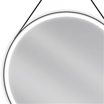 MEXEN - Reni zrkadlo s osvetlením, s 80 cm, LED 6000K, čierny rám 9812-080-080-611-70
