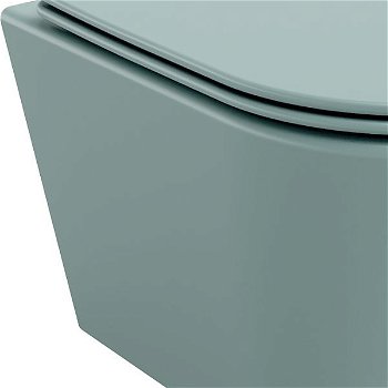 MEXEN - Rico Závesná WC misa Rimless vrátane sedátka s slow, Duroplast, svetlo zelená mat 30724048