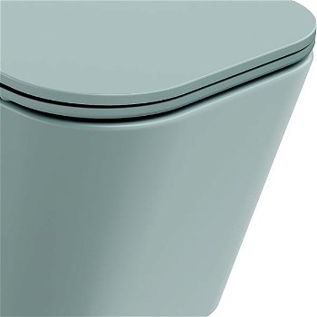 MEXEN - Teo Závesná WC misa Rimless vrátane sedátka s slow, Duroplast, svetlo zelená mat 30854048