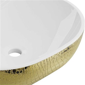 MEXEN - Viki umývadlo na dosku 48 x 35 cm, biela/zlatá vzor 21054808