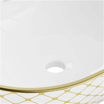 MEXEN - Viki umývadlo na dosku 48 x 35 cm, biela/zlatá vzor 21054809