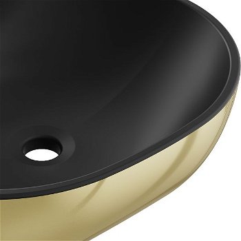 MEXEN - Viki umývadlo na dosku 48 x 35 cm, čierna mat/zlatá 21054876