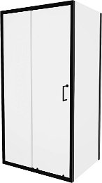 MEXEN/S - Apia sprchovací kút obdĺžnik 135x100, transparent, čierna 840-135-100-70-00