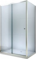 MEXEN/S - Apia sprchovací kút posuvný 100x90, sklo transparent, chrom + vanička 840-100-090-01-00-4010