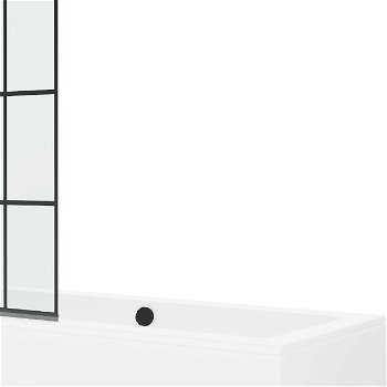 MEXEN/S - Cube obdĺžniková vaňa 170 x 80 cm s panelom + vaňová zástena 100 cm, čierna vzor 550517080X9210027077