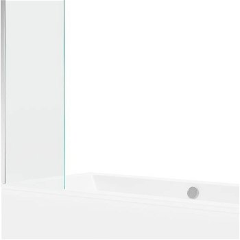 MEXEN/S - Cube obdĺžniková vaňa 170 x 80 cm s panelom + vaňová zástena 50 cm, transparent, chróm 550517080X9505000001