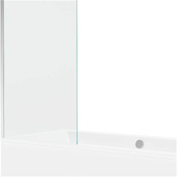 MEXEN/S - Cube obdĺžniková vaňa 170 x 80 cm s panelom + vaňová zástena 80 cm, transparent, chróm 550517080X9508000001