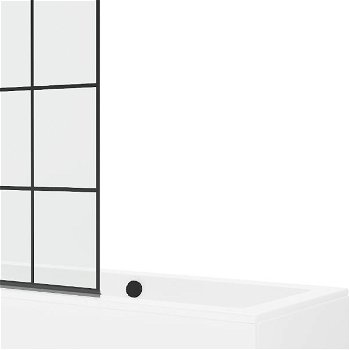 MEXEN/S - Cube obdĺžniková vaňa 180 x 80 cm s panelom + vaňová zástena 120 cm, čierna vzor 550518080X9412117077