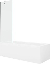 MEXEN/S - Cubik obdĺžniková vaňa 160 x 70 cm s panelom + vaňová zástena 60 cm, transparent, chróm 550316070X9506000001