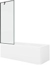 MEXEN/S - Cubik obdĺžniková vaňa 160 x 70 cm s panelom + vaňová zástena 70 cm, čierna vzor 550316070X9507007070