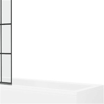 MEXEN/S - Cubik obdĺžniková vaňa 160 x 70 cm s panelom + vaňová zástena 80 cm, čierna vzor 550316070X9208027077