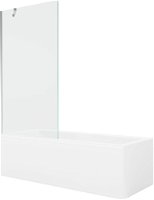 MEXEN/S - Cubik obdĺžniková vaňa 160 x 70 cm s panelom + vaňová zástena 90 cm, transparent, chróm 550316070X9509000001