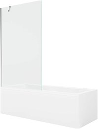 MEXEN/S - Cubik obdĺžniková vaňa 170 x 70 cm s panelom + vaňová zástena 100 cm, transparent, chróm 550317070X9510000001