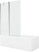 MEXEN/S - Cubik obdĺžniková vaňa 170 x 70 cm s panelom + vaňová zástena 120 cm, transparent, chróm 550317070X9412110100