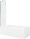 MEXEN/S - Cubik obdĺžniková vaňa 170 x 70 cm s panelom + vaňová zástena 50 cm, transparent, chróm 550317070X9505000001