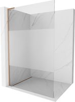 MEXEN/S - Kioto L Sprchová zástena WALK-IN 100 x 200, transparent/dekor, meď kartáčovaná 800-100-103-65-35