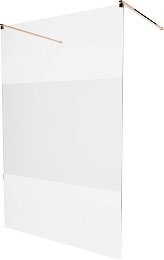 MEXEN/S - KIOTO samostatne stojaca sprchová zástena 100 x 200, transparent/matné sklo 8 mm, ružové zlato 800-100-002-60-35