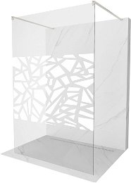 MEXEN/S - Kioto samostatne stojaca sprchová zástena 120 x 200, biely vzor 8 mm, nikel kartáčovaná 800-120-002-97-85