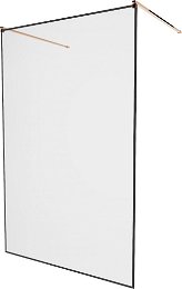 MEXEN/S - KIOTO samostatne stojaca sprchová zástena 120 x 200, transparent/čierna vzor 8 mm, ružové zlato 800-120-002-60-70