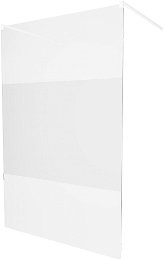 MEXEN/S - KIOTO samostatne stojaca sprchová zástena 120 x 200, transparent/dekor 8 mm, biela 800-120-002-20-35