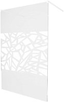 MEXEN/S - KIOTO samostatne stojaca sprchová zástena 130 x 200, transparent/biely vzor 8 mm, biela 800-130-002-20-85