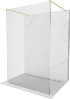 MEXEN/S - Kioto samostatne stojaca sprchová zástena 145 x 200, transparent 8 mm, zlatál kartáčovaná 800-145-002-55-00