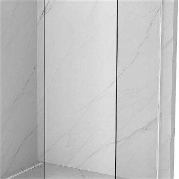 MEXEN/S - Kioto ścianka prysznicowa Walk-in 90 x 90 cm, transparent, biela 800-090-202-20-00-090