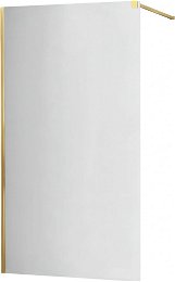 MEXEN/S - KIOTO Sprchová zástena WALK-IN 100x200 cm 8 mm, zlatá, zrkadlové sklo 800-100-101-50-50