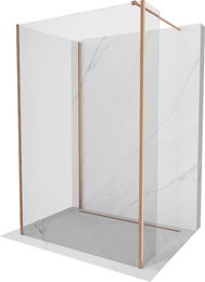 MEXEN/S - Kioto Sprchová zástena WALK-IN 105 x 90 x 30 cm, transparent, meď kartáčovaná 800-105-090-221-65-00-030