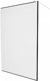 MEXEN/S - KIOTO Sprchová zástena WALK-IN 110 x 200, transparent/čierny vzor 8 mm, biela 800-110-101-20-70