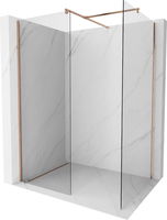 MEXEN/S - Kioto Sprchová zástena WALK-IN 110 x 70 cm, transparent, meď kartáčovaná 800-110-202-65-00-070