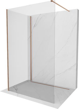 MEXEN/S - Kioto Sprchová zástena WALK-IN 110 x 75 cm, transparent, meď kartáčovaná 800-110-212-65-00-075