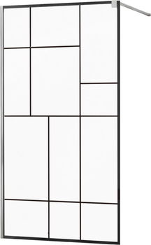 MEXEN/S - KIOTO Sprchová zástena WALK-IN 110x200 cm 8 mm, chróm, čierny vzor 2 800-110-101-01-78