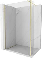 MEXEN/S - Kioto Sprchová zástena WALK-IN 115 x 40 cm, transparent, zlatá kartáčovaná 800-115-212-55-00-040