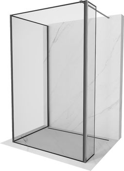 MEXEN/S - Kioto Sprchová zástena WALK-IN 120 x 110 x 40 cm, čierny vzor, grafit kartáčovaná 800-120-110-221-66-70-040