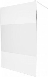 MEXEN/S - KIOTO Sprchová zástena WALK-IN 120 x 200, transparent/dekor 8 mm, biela 800-120-101-20-35