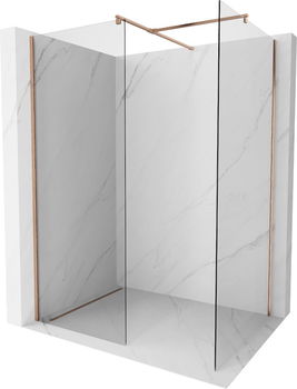 MEXEN/S - Kioto Sprchová zástena WALK-IN 120 x 70 cm, transparent, meď kartáčovaná 800-120-202-65-00-070